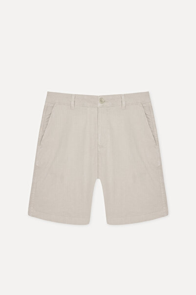 Mudo Erkek Bej Rengi Straight Fit Chino Şort