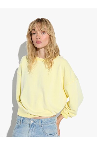 PARFOIS Kadın %100 Pamuklu Düz Sweatshirt