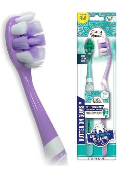 GuruNanda Butter on Gums Toothbrush with Ultra-Soft Bristles for Sensitive Gu...