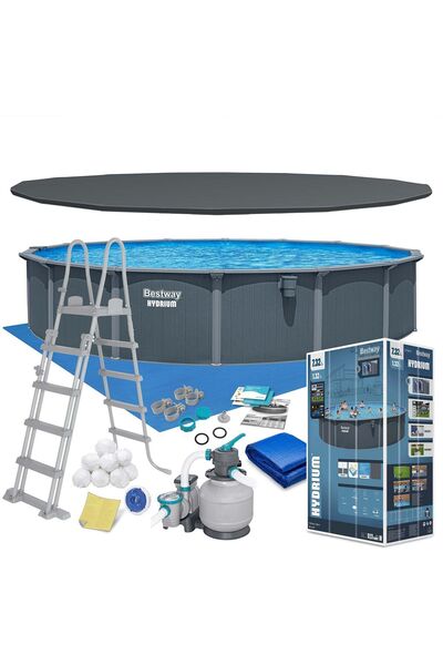 BESTWAY Piscină cu panouri de grădină pentru tot anul, 732 x 132 cm, 13-în-1,...