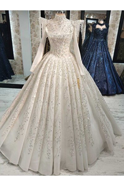 EKY GÖR SEV WEDDING DRESS KABURGA MODEL TESETTÜR GELİNLİK