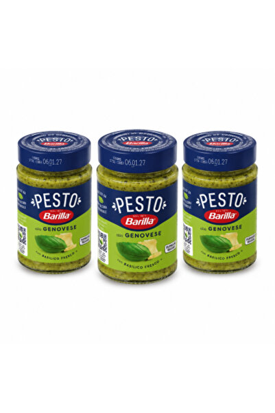Barilla Set 3 x Pesto alla Genovese, sos pesto cu busuioc proaspăt, 190 g / b...