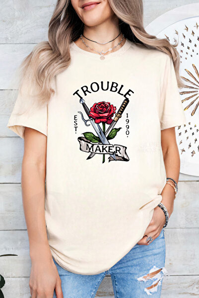 Sarah's Boutique Women's T-shirt – 100% cotton – Trouble Maker