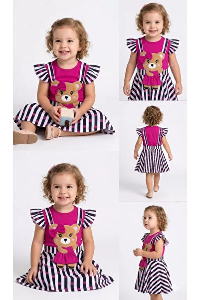 Generic Brand 1/4 Year Old T-Shirt, Teddy Bear Skirt, Salopet Children's Set