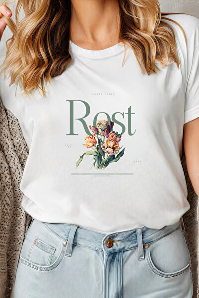 Sarah's Boutique Women's T-shirt – 100% cotton – Rost Flower