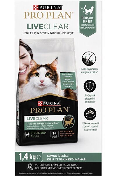 Pro Plan Purina LiveClear Sterilised Somonlu Kısırlaştırılmış Yetişkin Kedi M...