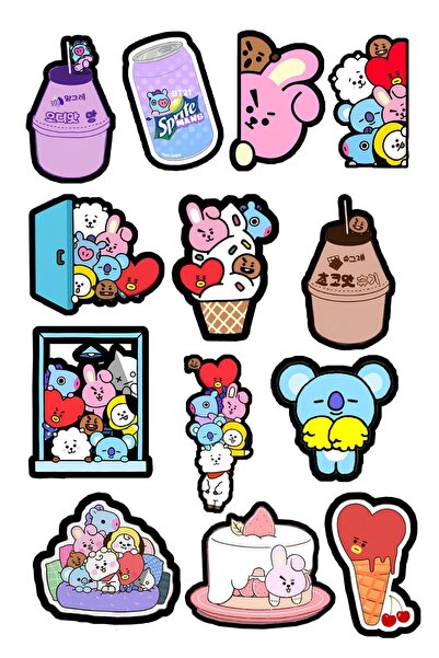 Buki'nin Atölyesi Autocolant Bts Bt21 pentru Telefon, Laptop, Notebook, Table...