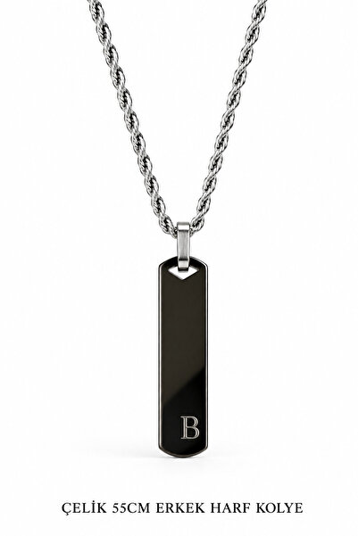 Jack Ferrero B letter steel men's necklace / 55 cm