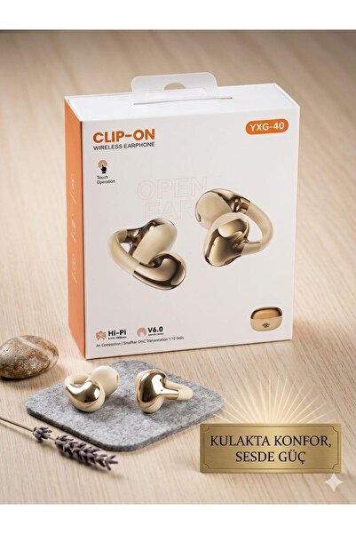 YK Design Kablosuz Clip-On Kulaklık - Bluetooth 5.3, HD Ses, Şarj Göstergeli ...