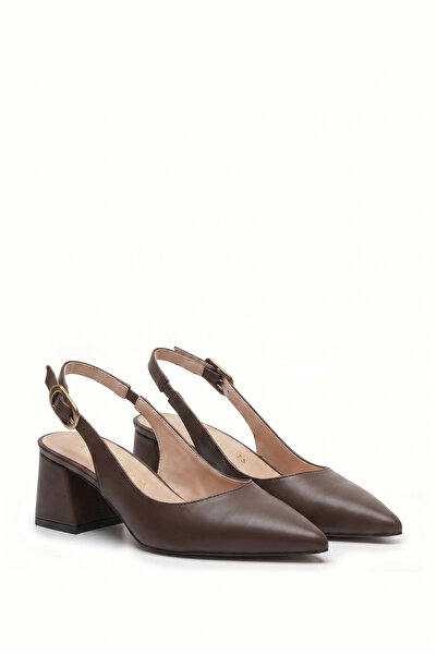 Les Chatelets Été en Ville Pantofi cu toc slingback maro |   Vârf ascuțit |  ...