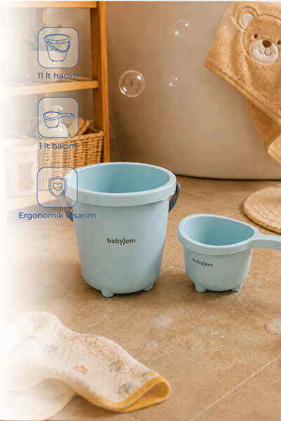 Babyjem Elegant Kova & Maşrapa Set Mavi