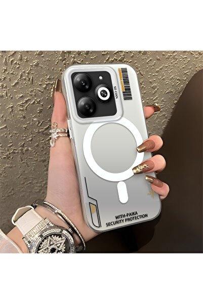 quırkshıeld Tecno Spark 20C Uyumlu Net basılı daire ve çizgi dekorlu günlük k...