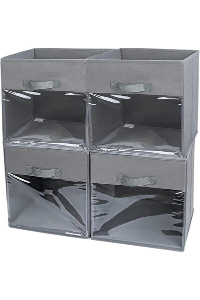 Arabest 6 Pcs Foldable Fabric Storage Cubes with Clear Window,30cm Cube Bins ...