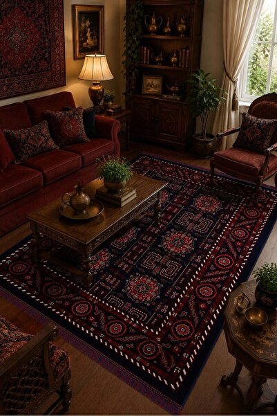 SULTAN HALI Kırmızı Afgan Tarzı Altı Kaymaz Yıkanabilir Şönil Kilim & Halı | ...