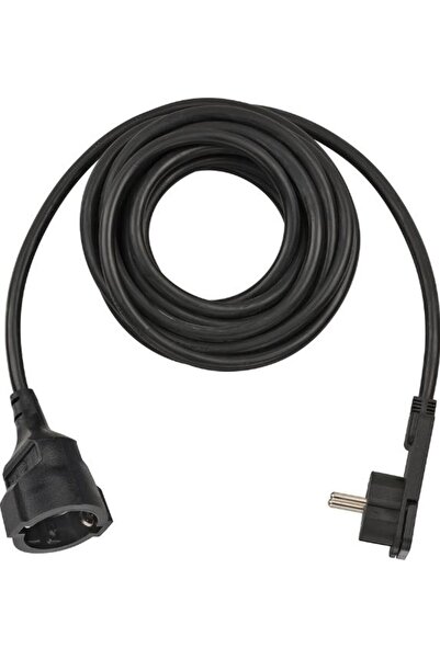 Brennenstuhl 1168980050 Flat Plug Extension Lead, 1 Socket, 5 m, Black