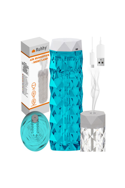 Ruhhy Umidificator Aer 2in1, Difuzor Aromaterapie, Lampă LED, Efect Trandafir