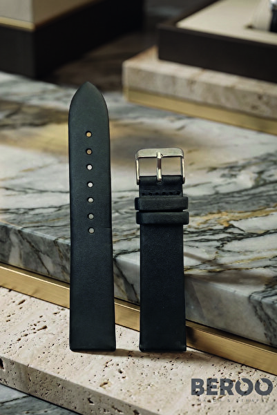 beroo straps 20mm Hakiki Deri Dikişsiz Saat Kordonu Premium Klasik Saat Kayış...