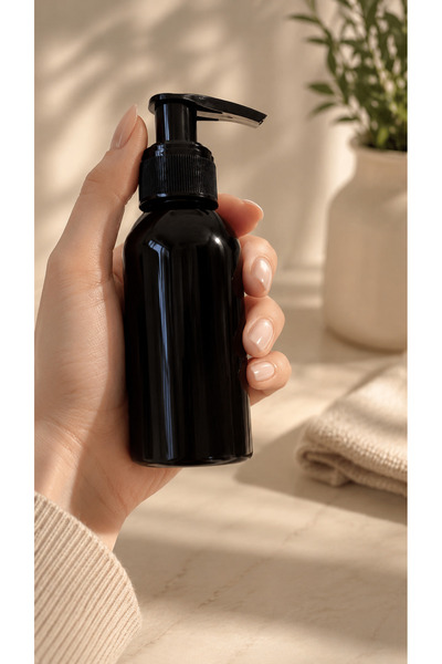 makrobay 10 Adet 100 ML Siyah PET Kozmetik Şişesi Losyon Başlıklı