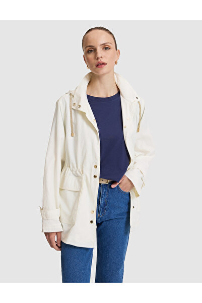 Pierre Cardin معطف إكرو بقصة عادية 50322642-VR019
