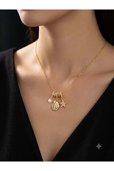 Melisa Takı & Aksesuar 316L Çelik Gold Renk Charm Kolye