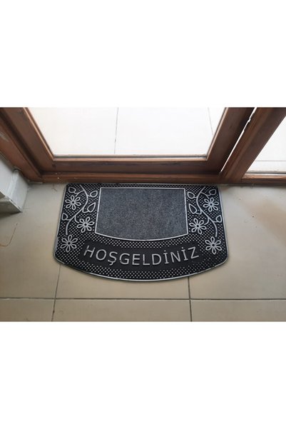 bir sürü eşya pak market Door Mat in Front of the Building, Apartment Entrance Door Mat, Balcony Door Mat - Silver 64 cm X 39 cm