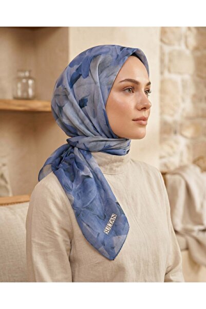 Sultan Eşarp Sultan Fresh Cotton Scarf - Lily Pattern - Sfe028-10