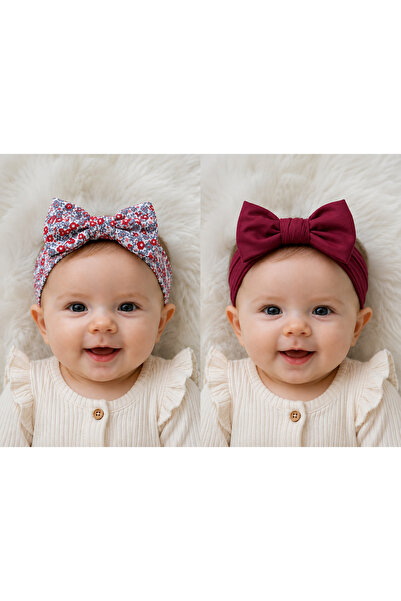 Moda Lina Baby Kız Bebek Fiyonklu 2'li Bandana