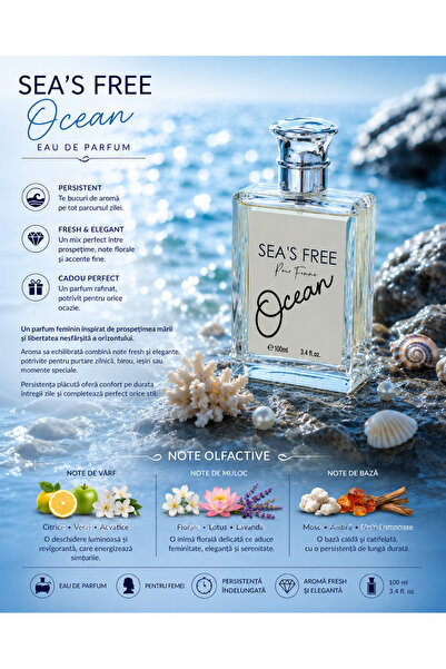 Ocean Parfum Sea's Free Eau de Parfum 100 ml – Fresh, Elegant și Persistent p...