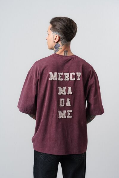 Respire Tricou supradimensionat Mercy, bordo