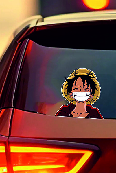 ESLEM One Piece Luffy Car Window Sticker 2 Pieces Anime Character with Straw ...