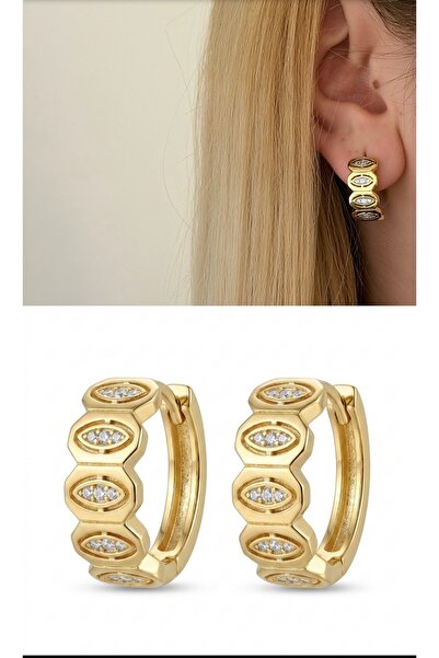 mibrillo Branded equivalent stone hoop earrings