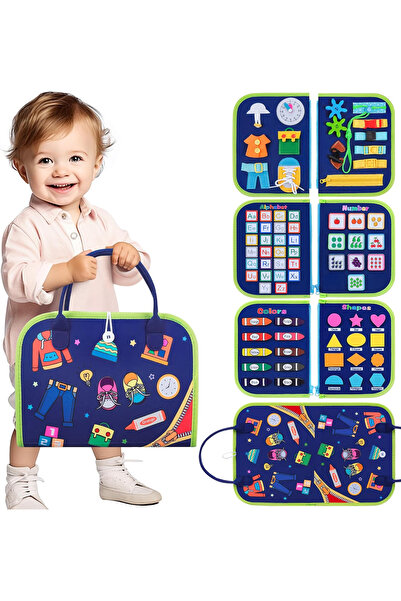 OEM Busy Board 4 in 1 pentru Copii – Jucarie Montessori Senzoriala cu 4 Strat...