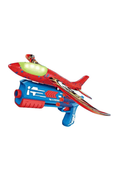 OEM Set Lansator Avioane cu 2 Avioane, Pistol Albastru și 5 Gloanțe Moi, Jucă...