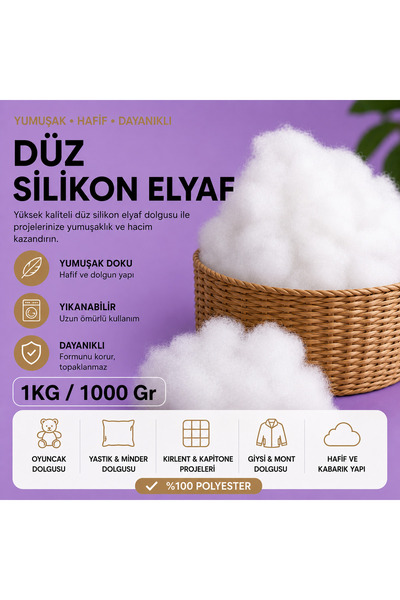 Çiçekce Home evinize renk katar Elyaf Silikon düz inci elyaf 1.KG 1.Kalite %1...