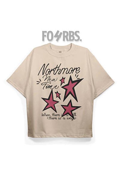 FO4RBS T2045 Northmore Τυπωμένο Υπερμεγέθες Μπλουζάκι