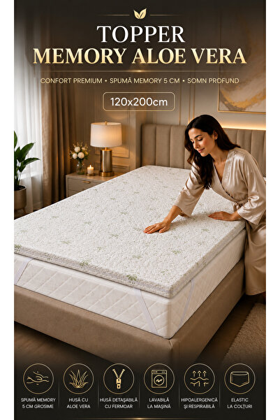 RALEX PUCIOASA Suprasaltea din spumă cu memorie Saltea 120x200cm Aloe Vera 5 ...