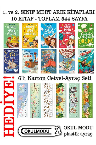 Timaş Çocuk Mert Arık Okuma Kitapları 1. Sınıf ve 2. Sınıf 10 Kitap 544 Sayfa