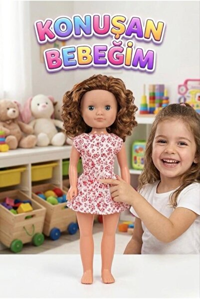 Tıfıl Toys Alya Türkçe Konuşan Etkileşimli Eğitici Oyuncak Bebek – 40 cm Kafa...