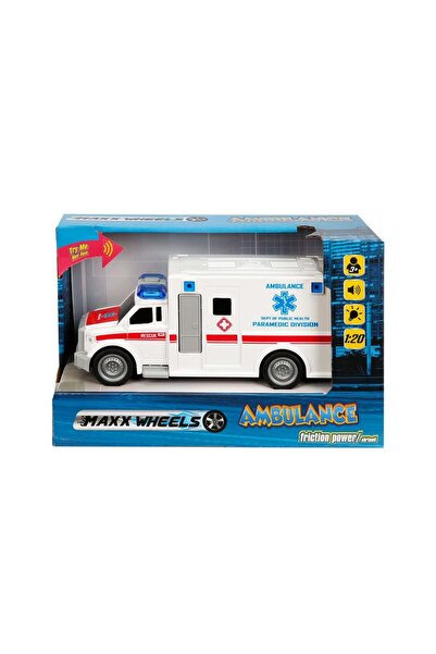 Maxx Wheels Masina de ambulanta cu lumini si sunete Maxx Wheels, 1:20, Alb