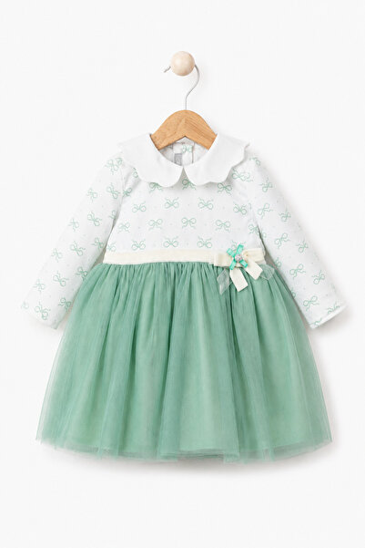 Babyhola Bow Detailed Tulle Skirt Girls' Dress 15348