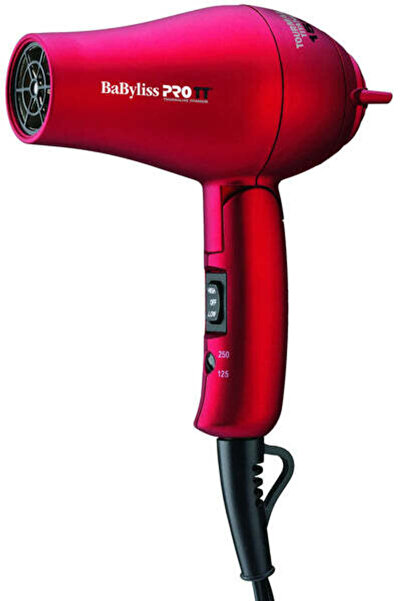 BaByliss Pro مجفف شعر تي تي تورمالين تيتانيوم للسفر - أحمر