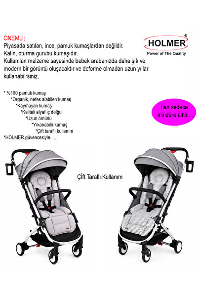 Holmer Deluxe Organik Pamuklu Ortapedik Bel Destekli Bebek Arabası Minderi