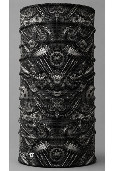 spacemoto Mekanik Motor Parça Desenli Bandana Metal Rider Buff