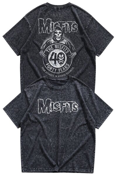Fuddy Moda Unisex majica prevelikog kroja The Misfits sa štampanim motivom "Č...