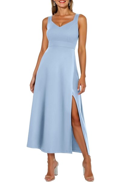 OEM Rochie Elegantă Damescă Maxi pentru Seară, Cocktail, Albastră XL