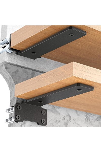 OEM Suporturi rezistente pentru rafturi de perete, set 4 bucăți negre, 15 cm
