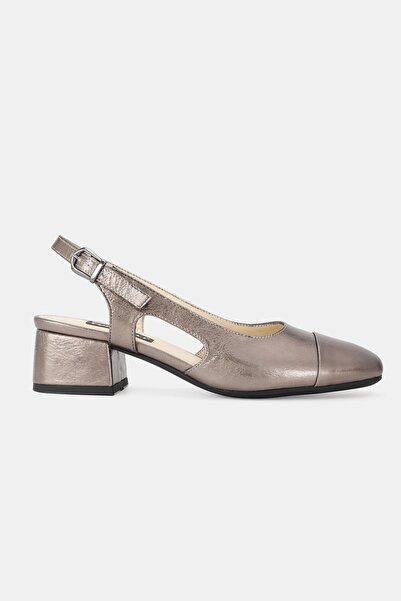 TUNAELLİ Pantofi de damă din piele naturală, culoare nichel, mărimi 33-34-41-...