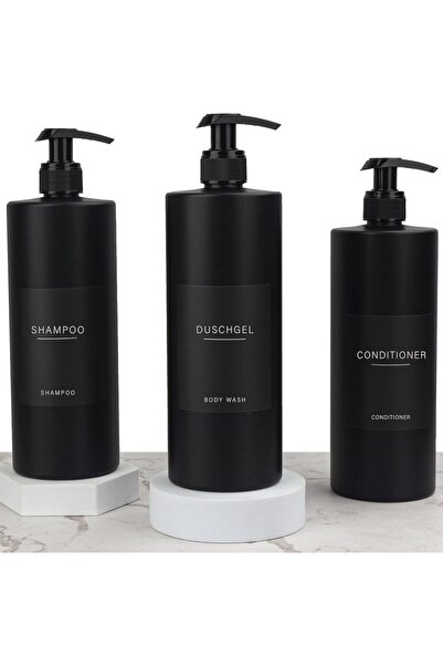 OEM Dozator minimalist pentru săpun și balsam 500 ml Negru Set 3 buc