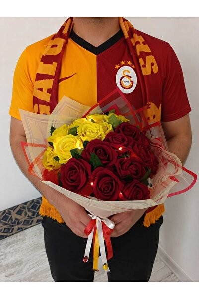 Ceku Home Babalar Gününe Özel GALATASARAY Taraftar Işıklı Çiçek Buketi