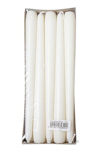 The Bros Prices Premium Ivory Dinner Candles Pack of 10